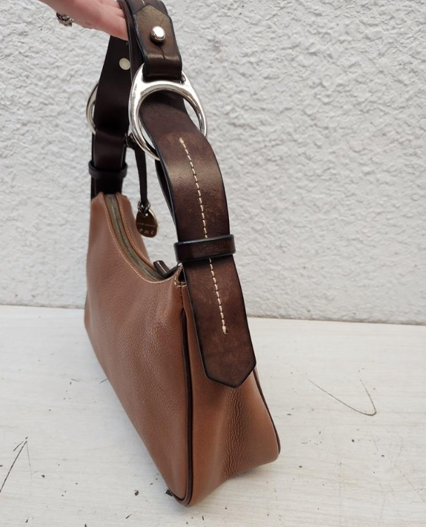 Dooney & Bourke 1975 Anniversary East-West Hobo Bag | Tan Pebbled Leather Shoulder Purse