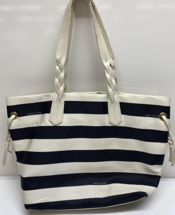 Dooney and Bourke Sullivan Tote Nautical Striped Shopper Bag With Braided Straps