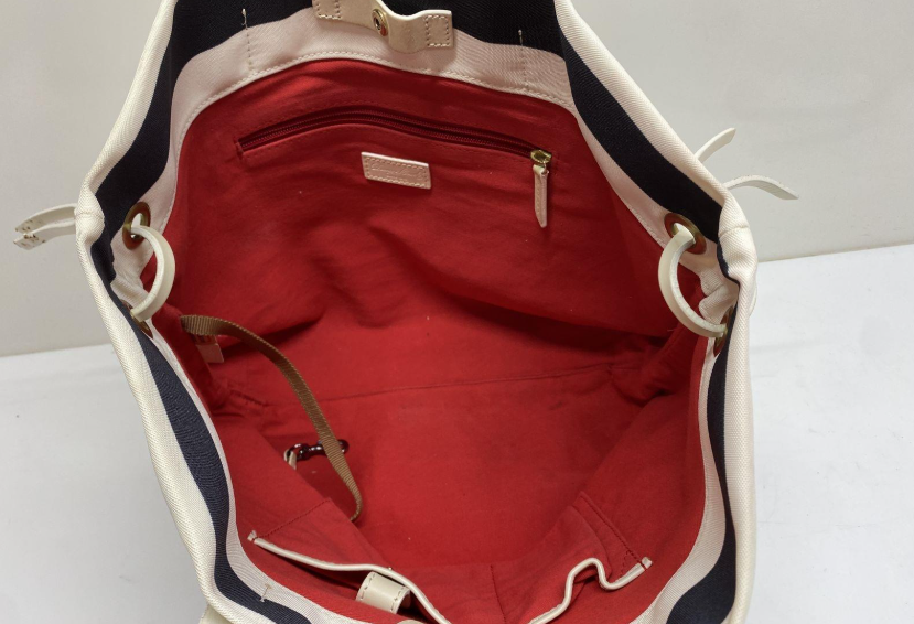 Dooney and Bourke Sullivan Tote Nautical Striped Shopper Bag With Braided Straps
