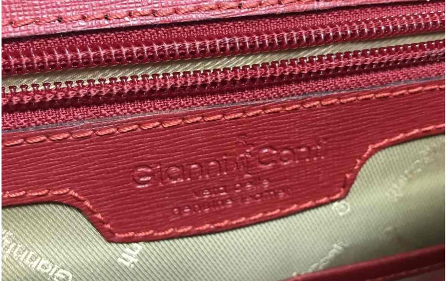 Gianni Conti Red Italian Leather Messenger Briefcase Handbag | Structured Work Bag with Detachable Strap