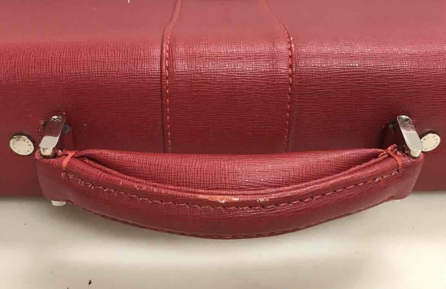Gianni Conti Red Italian Leather Messenger Briefcase Handbag | Structured Work Bag with Detachable Strap