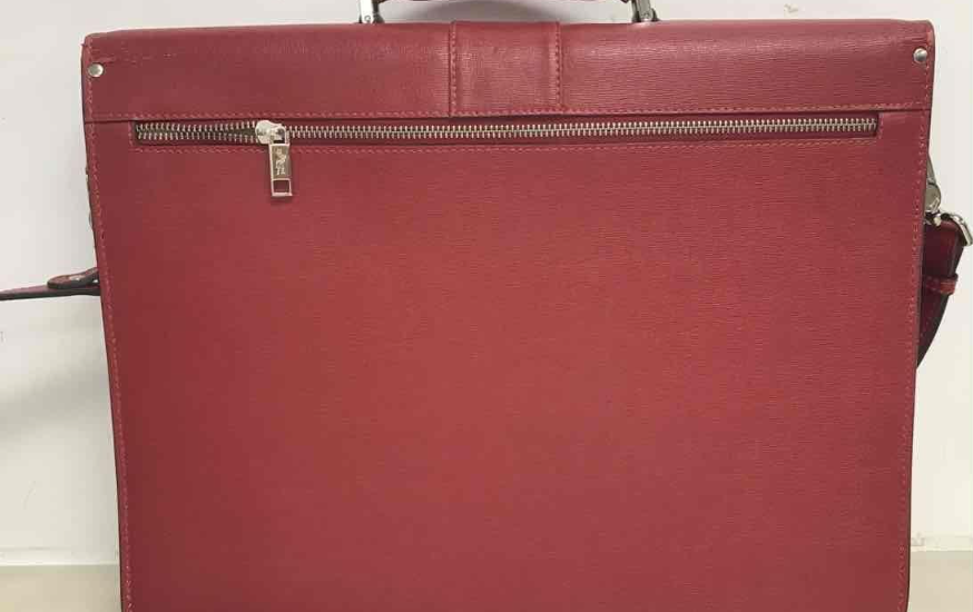 Gianni Conti Red Italian Leather Messenger Briefcase Handbag | Structured Work Bag with Detachable Strap