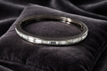 Givenchy Crystal Rhinestone Hinged Bangle Bracelet Gunmetal Tone Designer