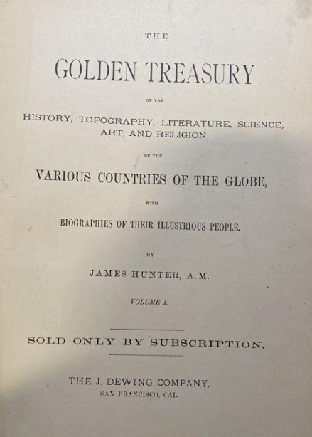 The Golden Treasury James Hunter 1887 Illustrated Antiquarian Subscription Volume I