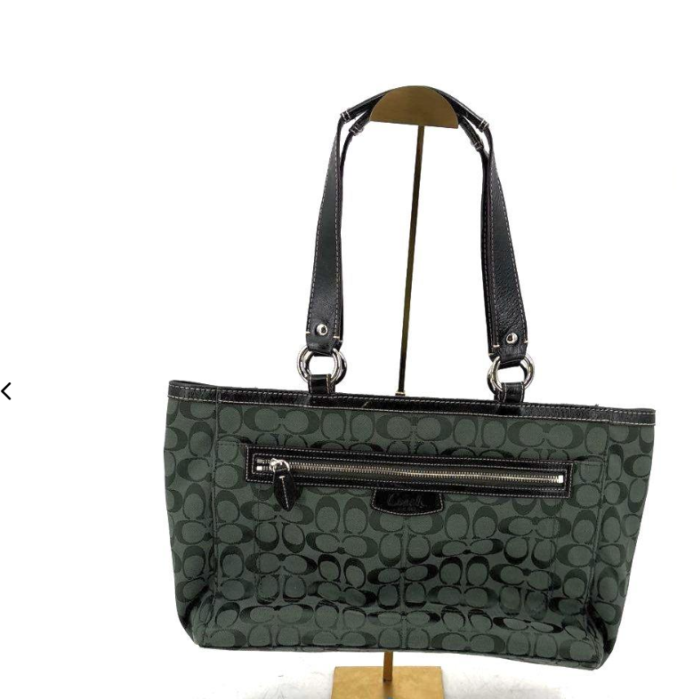 Coach Signature Patent Gallery Tote Bag in Hunter Green With Zip Pocket and Shoulder Straps