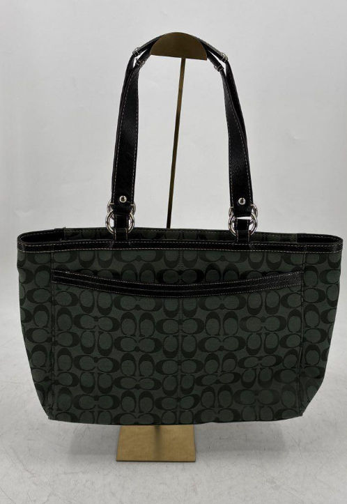 Coach Signature Patent Gallery Tote Bag in Hunter Green With Zip Pocket and Shoulder Straps