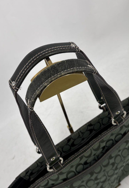 Coach Signature Patent Gallery Tote Bag in Hunter Green With Zip Pocket and Shoulder Straps