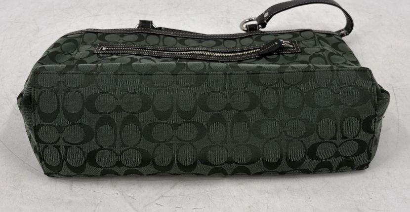 Coach Signature Patent Gallery Tote Bag in Hunter Green With Zip Pocket and Shoulder Straps