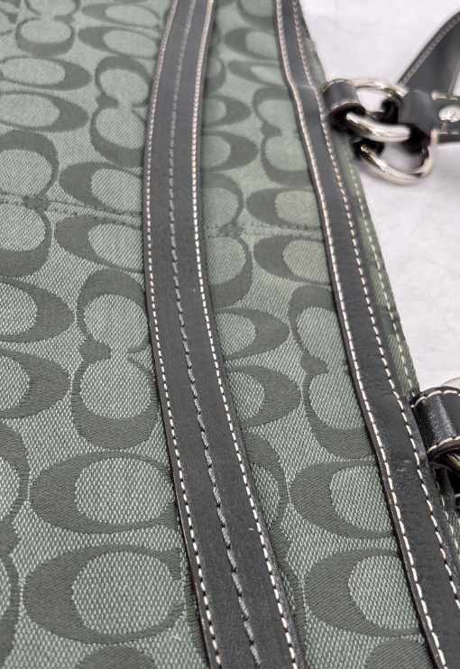 Coach Signature Patent Gallery Tote Bag in Hunter Green With Zip Pocket and Shoulder Straps