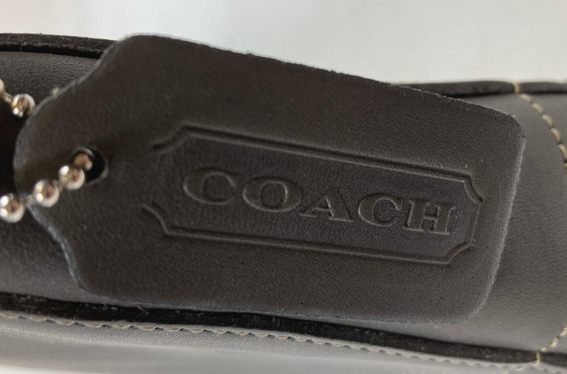 Vintage Coach Demi Zip Bag 9311 Charcoal Gray Glove Tanned Leather Mini Shoulder Handbag