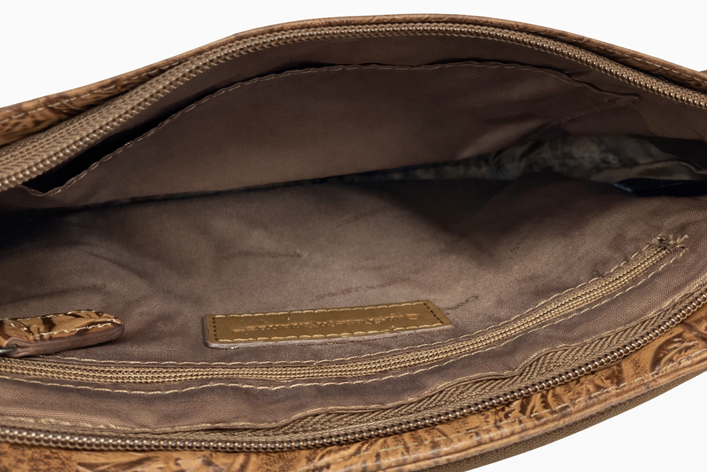 Gun Tote’n Mamas Tooled Leather Crossbody Bag | Brown Floral Embossed Shoulder Bag