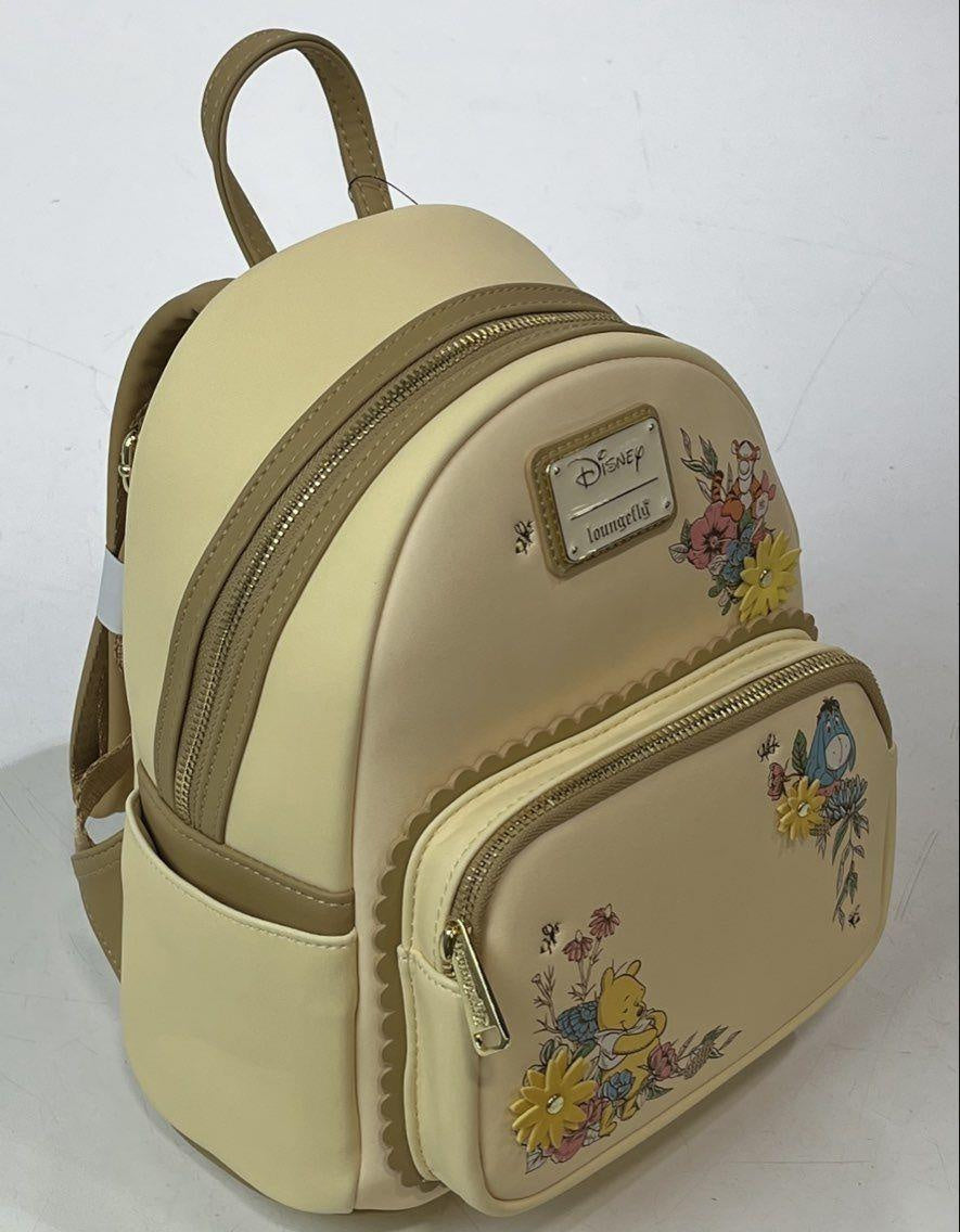 Loungefly Disney Winnie the Pooh Floral Faux Leather Mini Backpack Purse