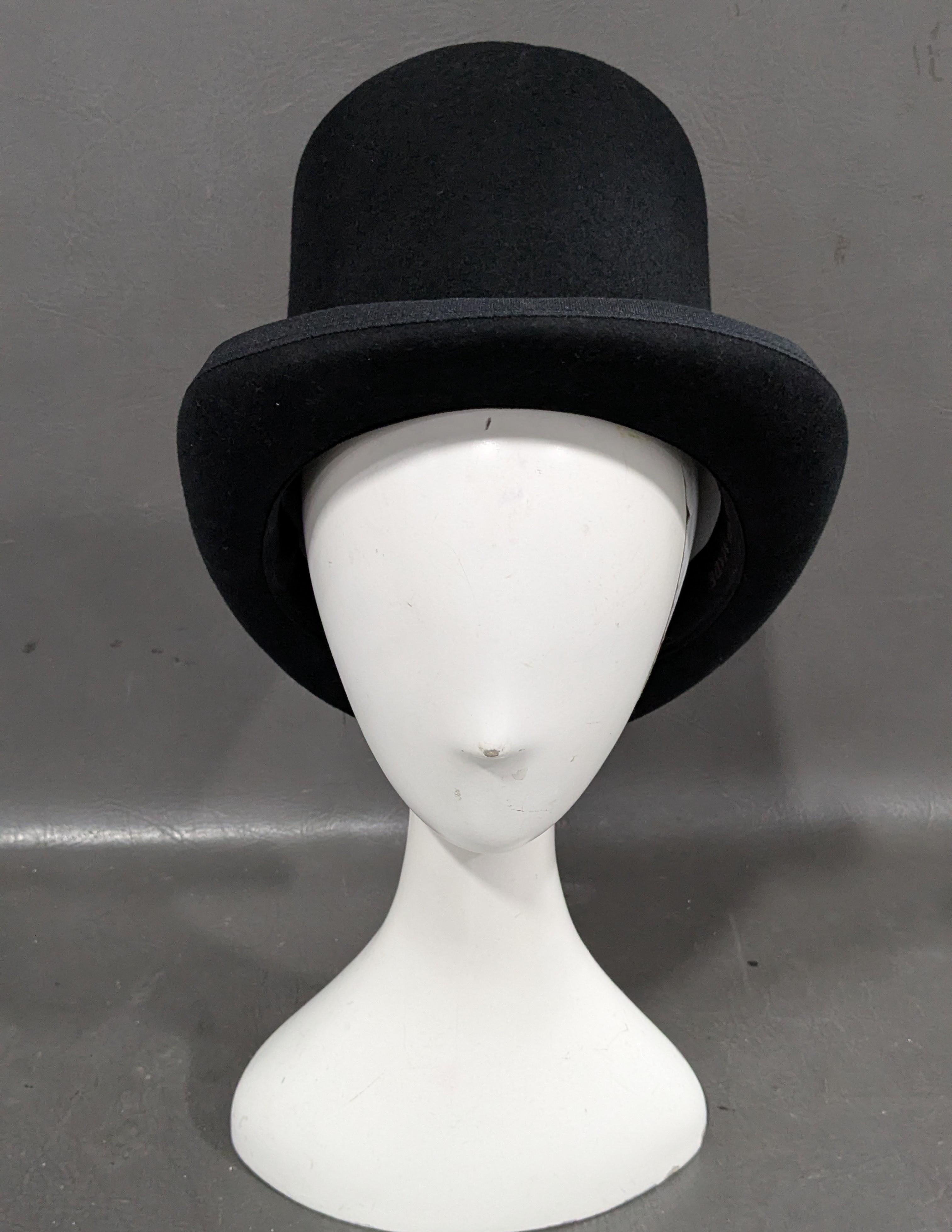 Gemvie Black Handmade Top Hat Size 59cm
