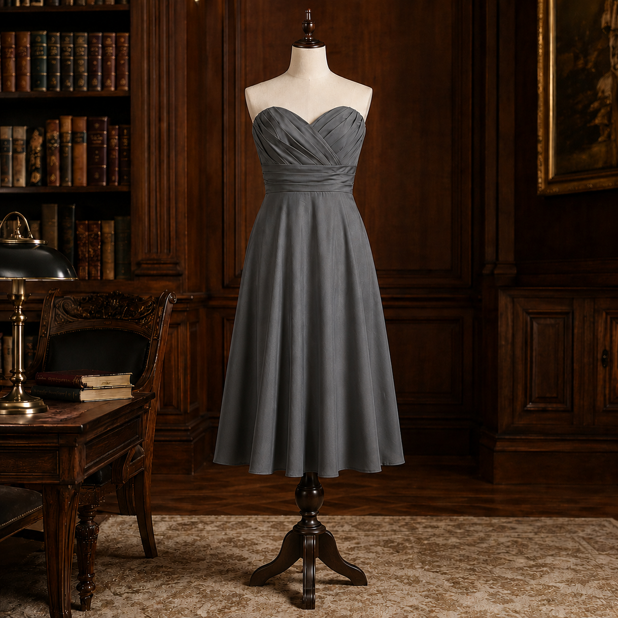 Alfred Angelo Grey Strapless Formal Dress Gown Size 12