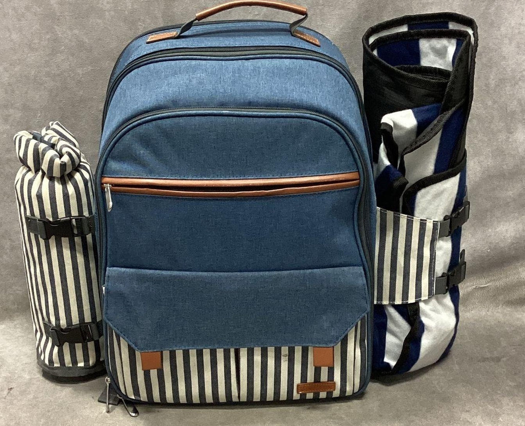 Sunflora Insulated All Season Blue Picnic Backpack for 4 Person