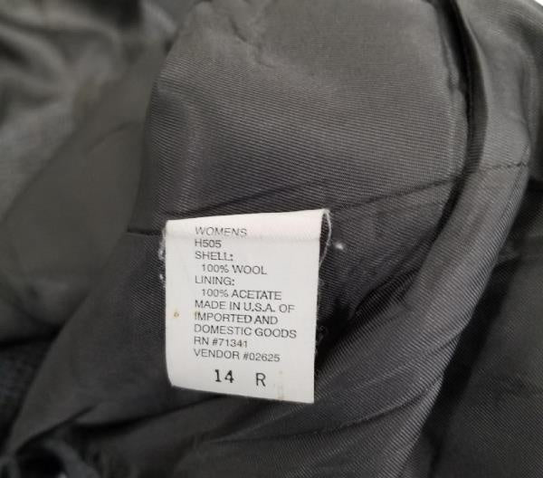 Vintage L.L.Bean Women's 14 Reg Gray Herringbone Wool Blazer