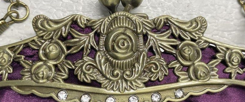 Embroidered Rose with Sequins and Beads Evening Clutch Bag