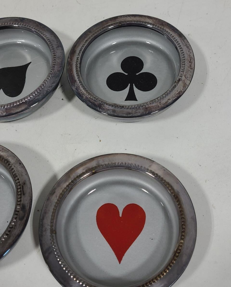 Blackinton Exclusive Silver Plated Card Suit Coaster Ash Trays