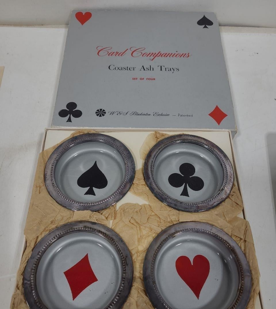 Blackinton Exclusive Silver Plated Card Suit Coaster Ash Trays