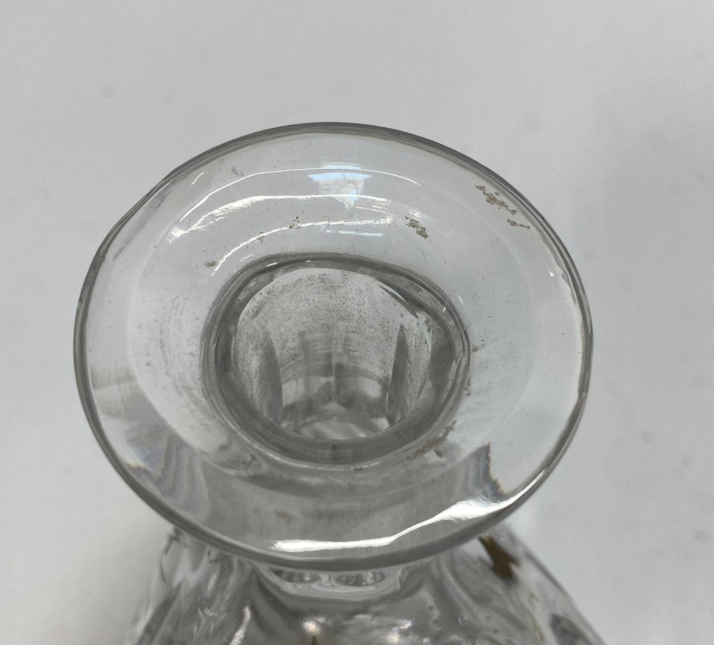 Crystal Glass Decanter, 8.5 Inch Tall Deep Cut Pinwheel Star Pattern