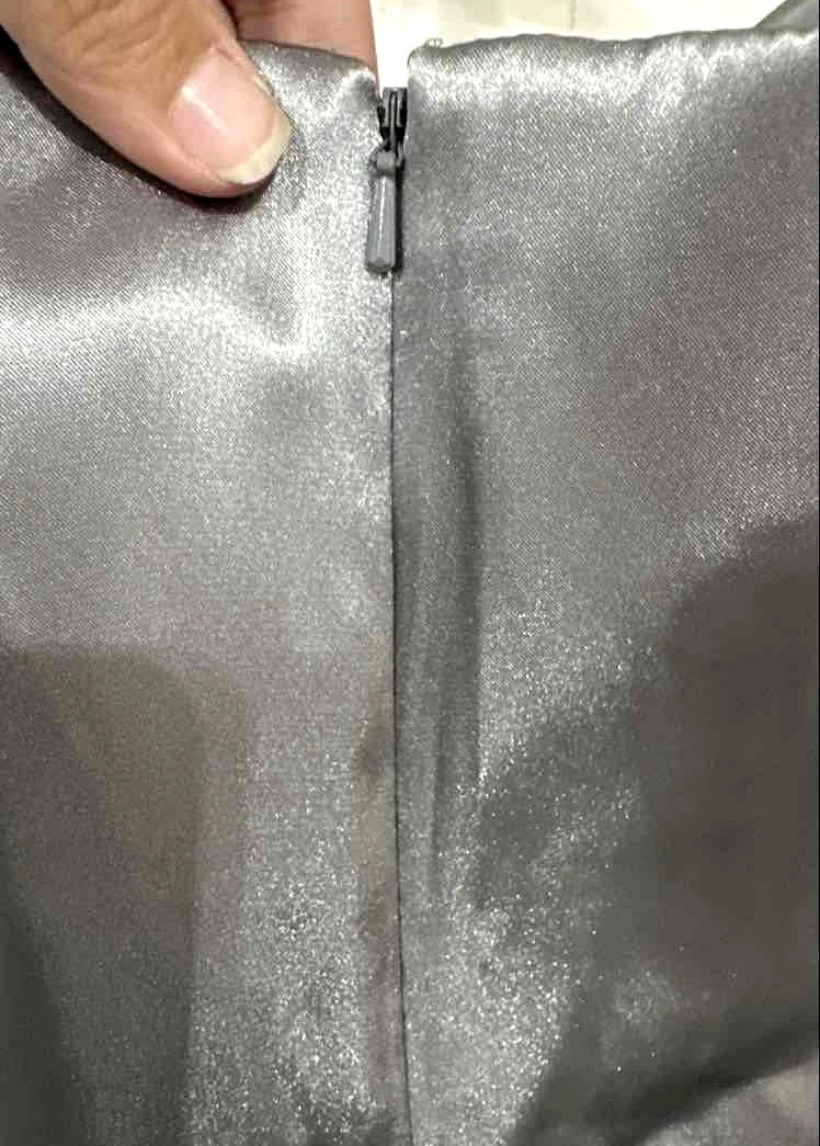 David’s Bridal Gray Satin Cocktail Dress Size 14, Short Bridesmaid Formal Dress