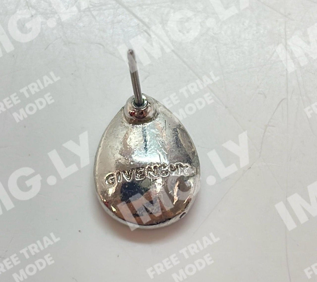 Givenchy Silver Tone Rhinestone Stud Earrings 3.3g