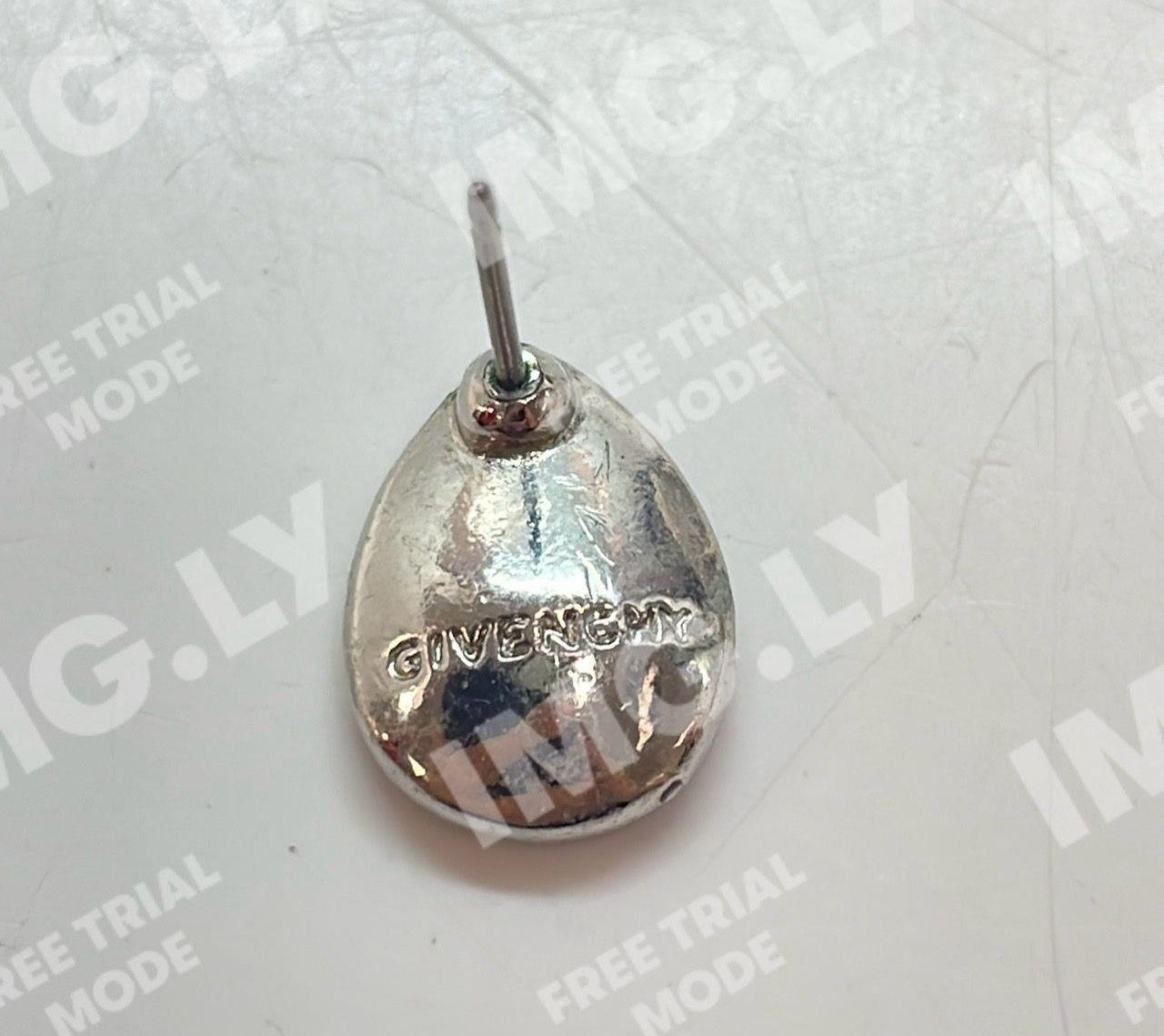 Givenchy Silver Tone Rhinestone Stud Earrings 3.3g