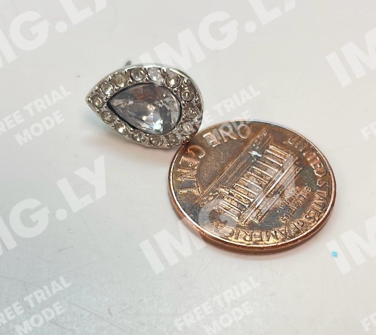 Givenchy Silver Tone Rhinestone Stud Earrings 3.3g