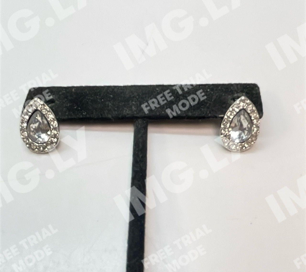 Givenchy Silver Tone Rhinestone Stud Earrings 3.3g