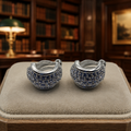 Swarovski Crystal Silver Tone Huggie Clip Earrings