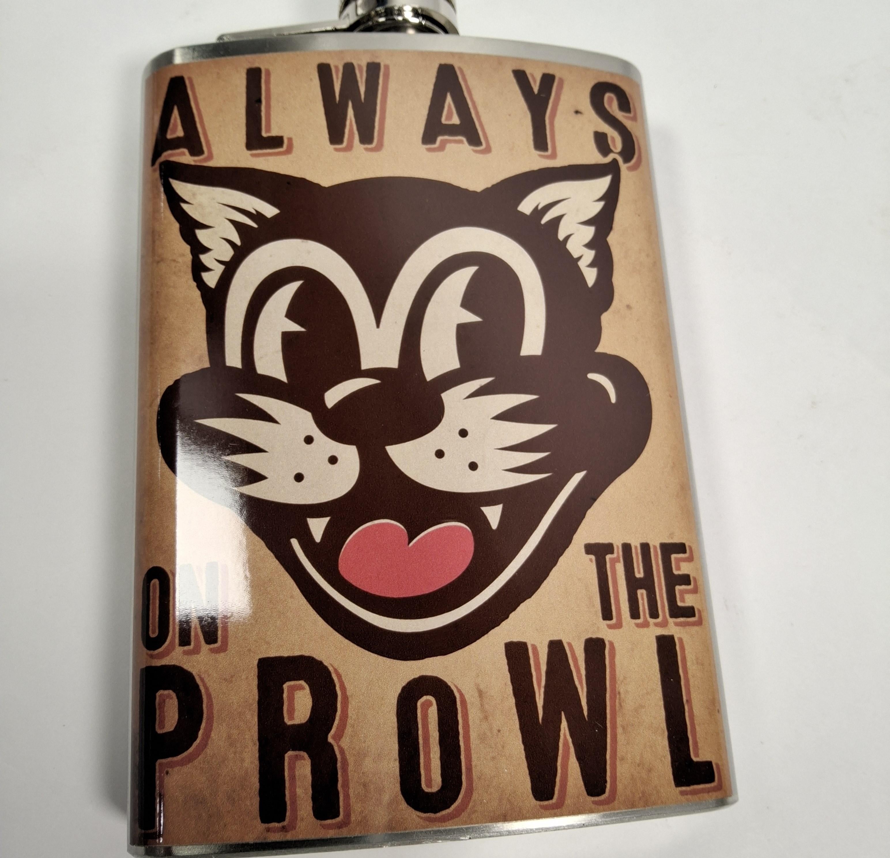 Trixie & Milo 8 oz Stainless Steel Flask - Always on the Prowl