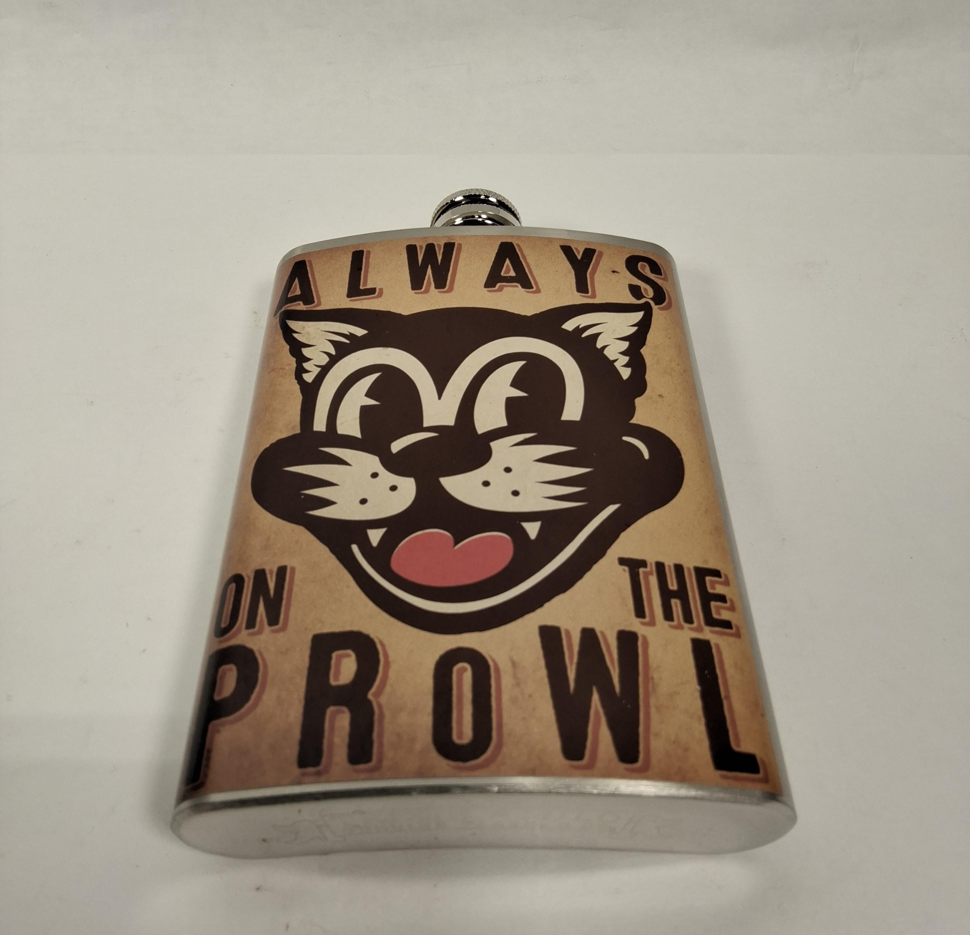 Trixie & Milo 8 oz Stainless Steel Flask - Always on the Prowl