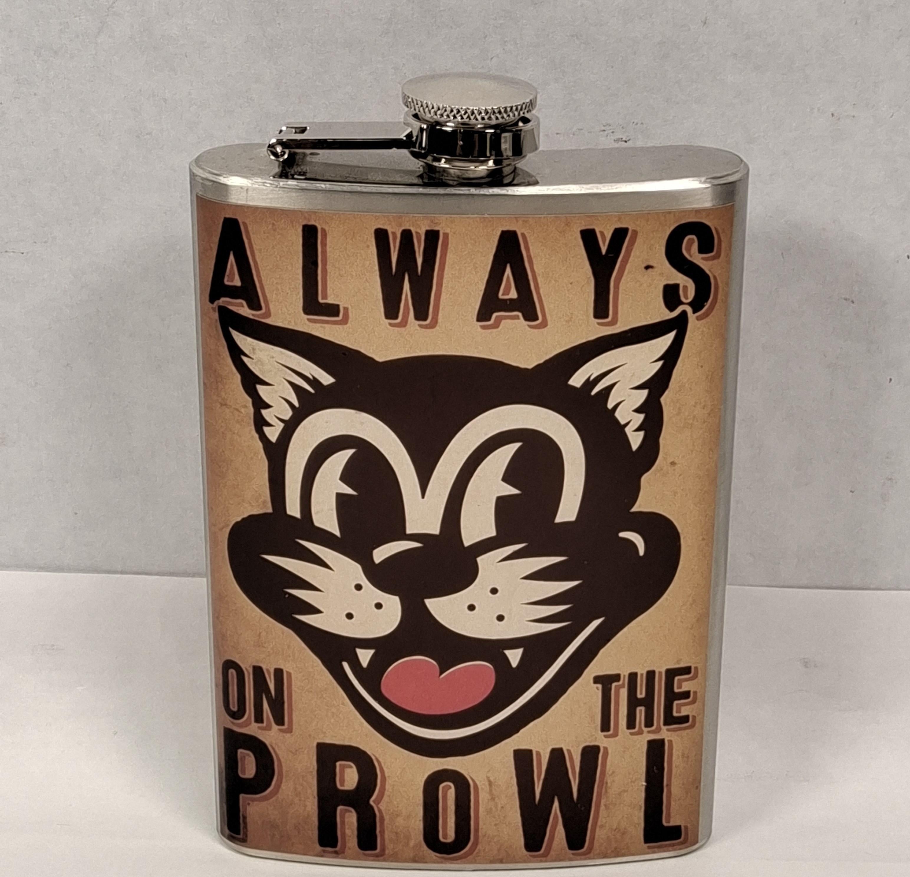 Trixie & Milo 8 oz Stainless Steel Flask - Always on the Prowl