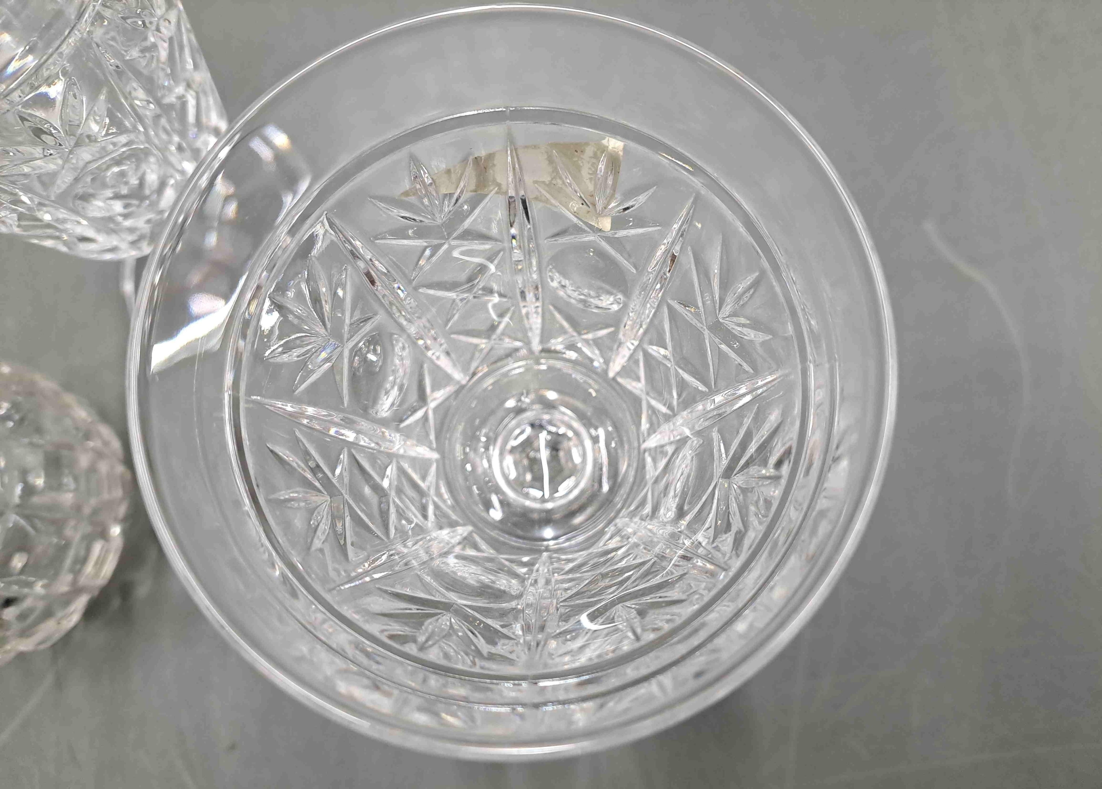Set of 4 Italy RCR Royal Crystal Rock 24% Lead Crystal Wine Glasses and Cruet