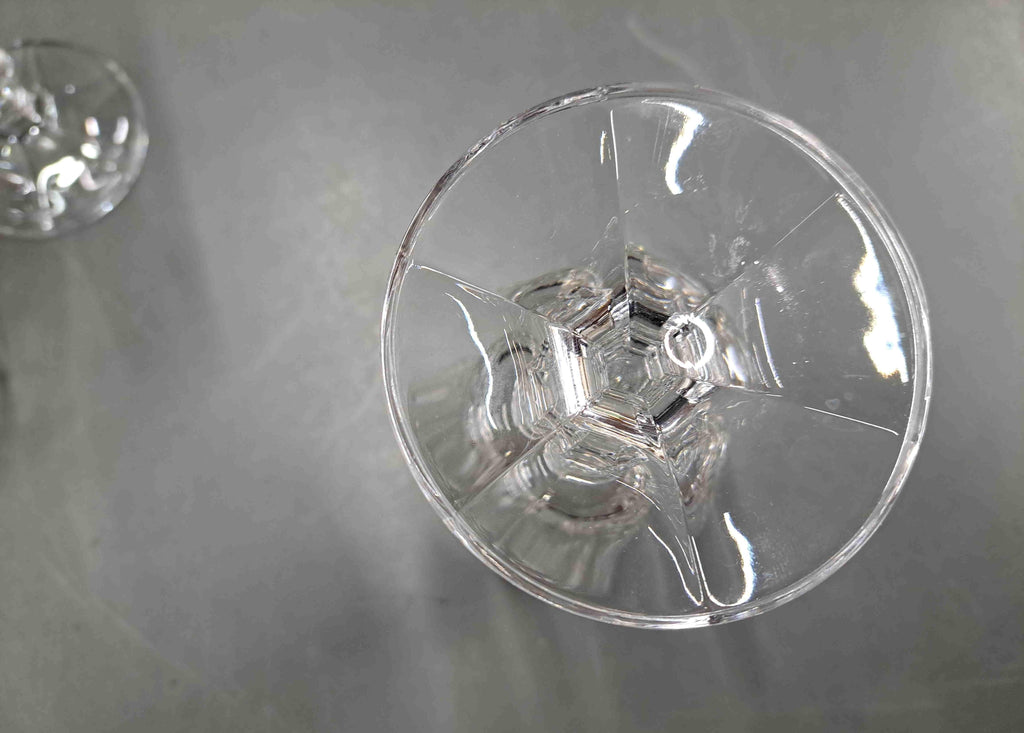Set of 4 Italy RCR Royal Crystal Rock 24% Lead Crystal Wine Glasses and Cruet