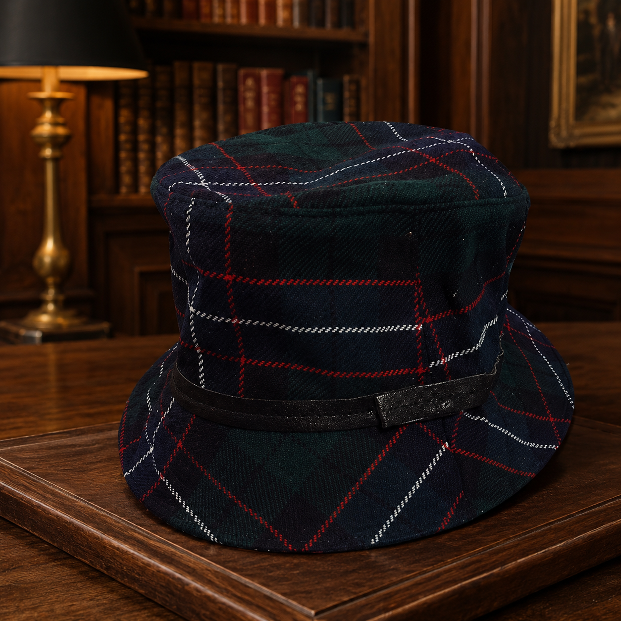 Coach Women's Green Tartan Plaid Hat Size Small with Authentication Paperwork