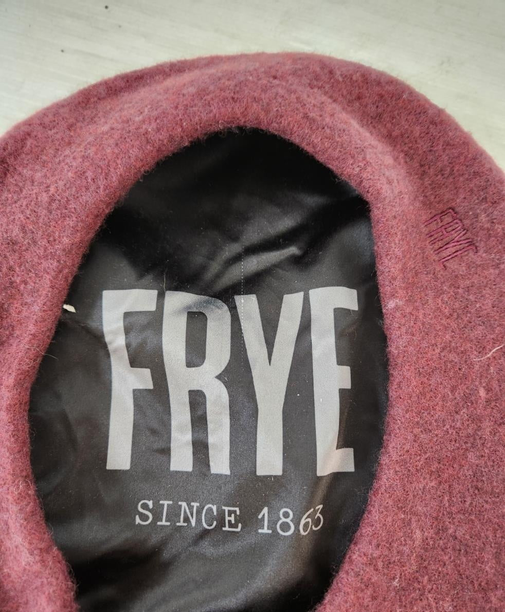 Frye Burgundy Wool Beret Hat