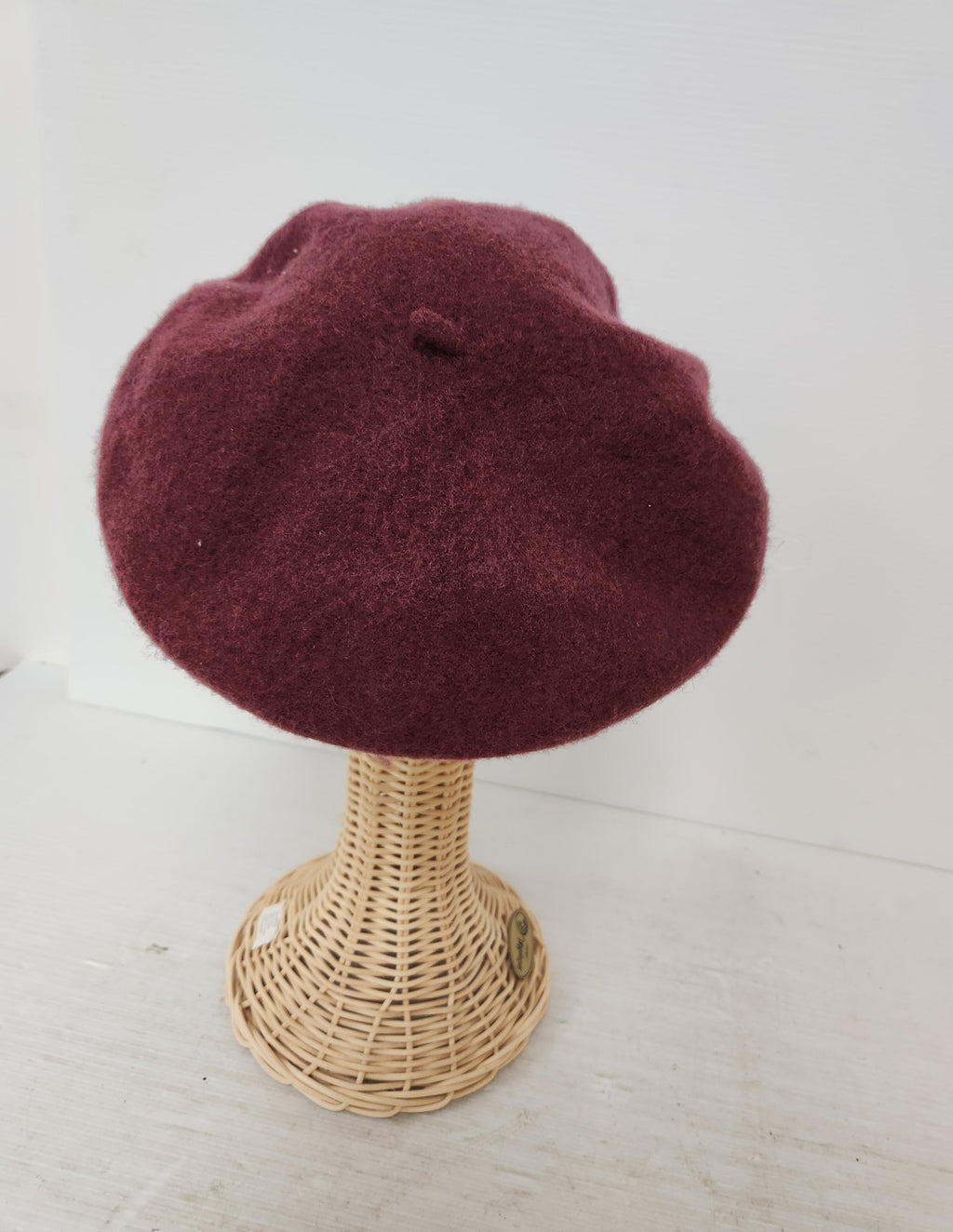 Frye Burgundy Wool Beret Hat