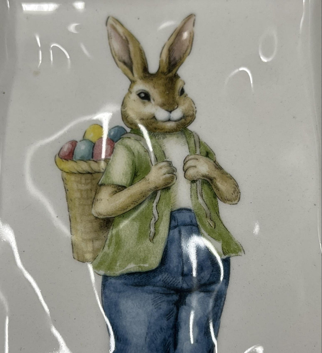 Ceramic Bunny-Themed Serving Platters - Set of 2