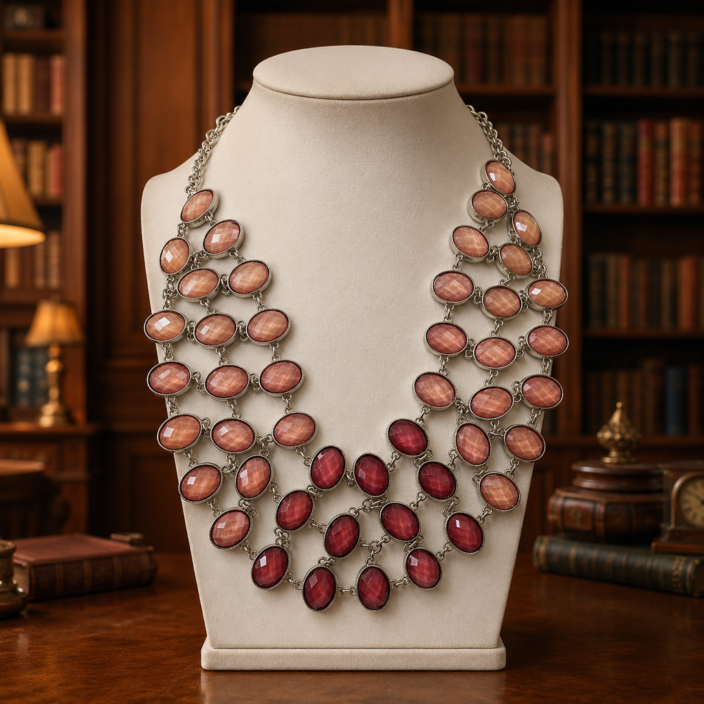 Fashion Gold Tone Rhinestone Chunky Statement Bib Necklace 155.3g