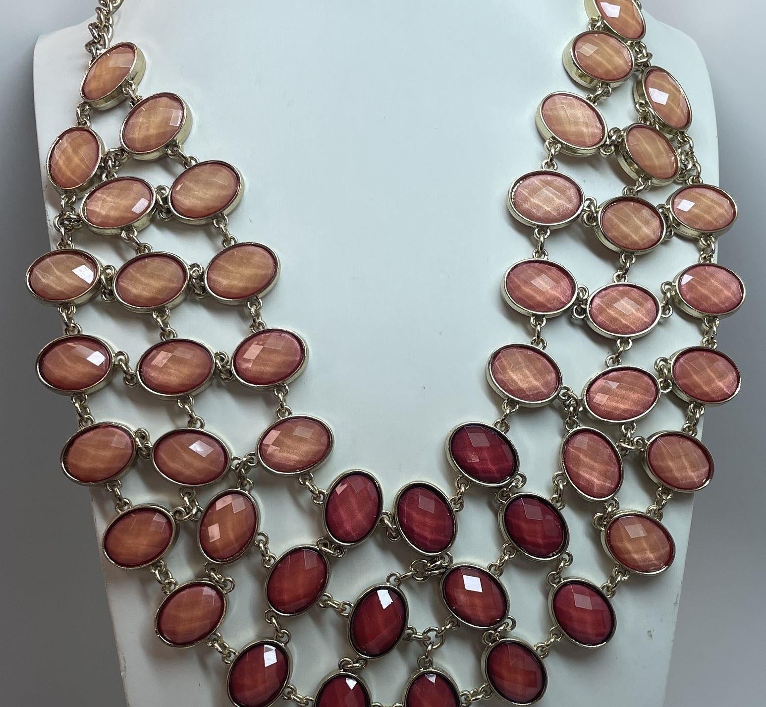 Fashion Gold Tone Rhinestone Chunky Statement Bib Necklace 155.3g