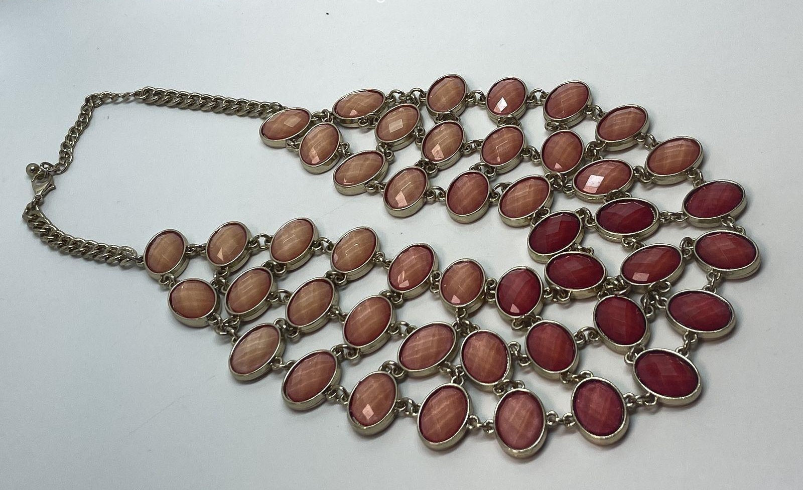 Fashion Gold Tone Rhinestone Chunky Statement Bib Necklace 155.3g