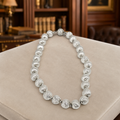 Trifari Silver Tone Ball Bead Necklace, 45.7g