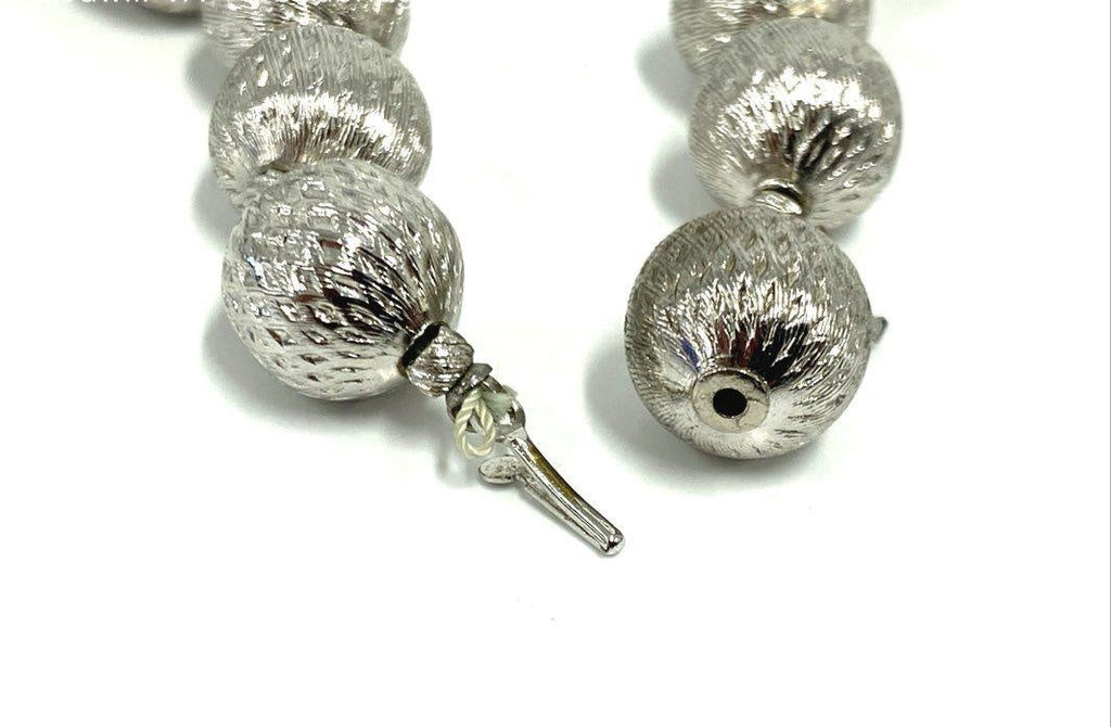 Trifari Silver Tone Ball Bead Necklace, 45.7g