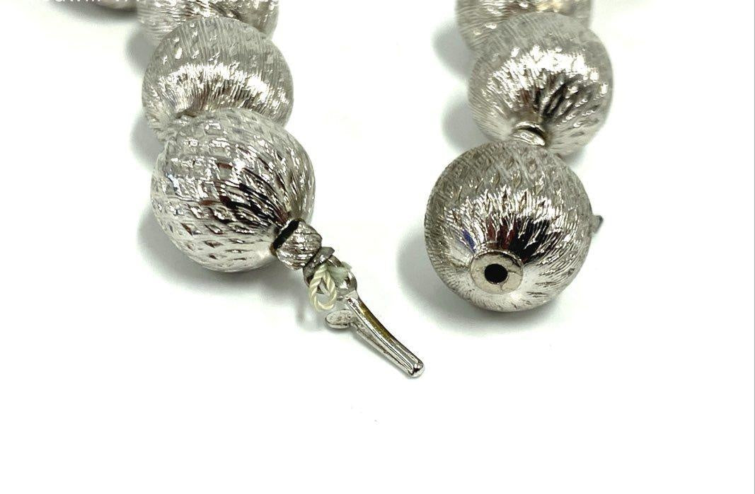 Trifari Silver Tone Ball Bead Necklace, 45.7g