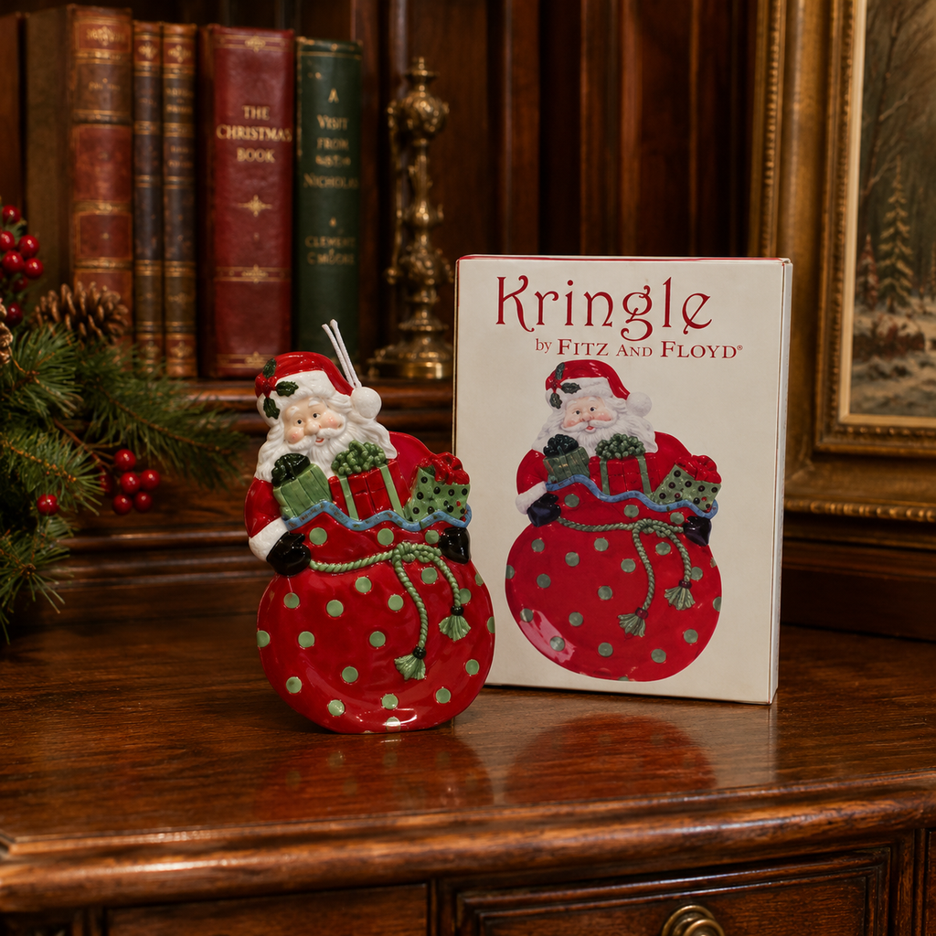 Fitz and Floyd Kringle Santa Platter with Box
