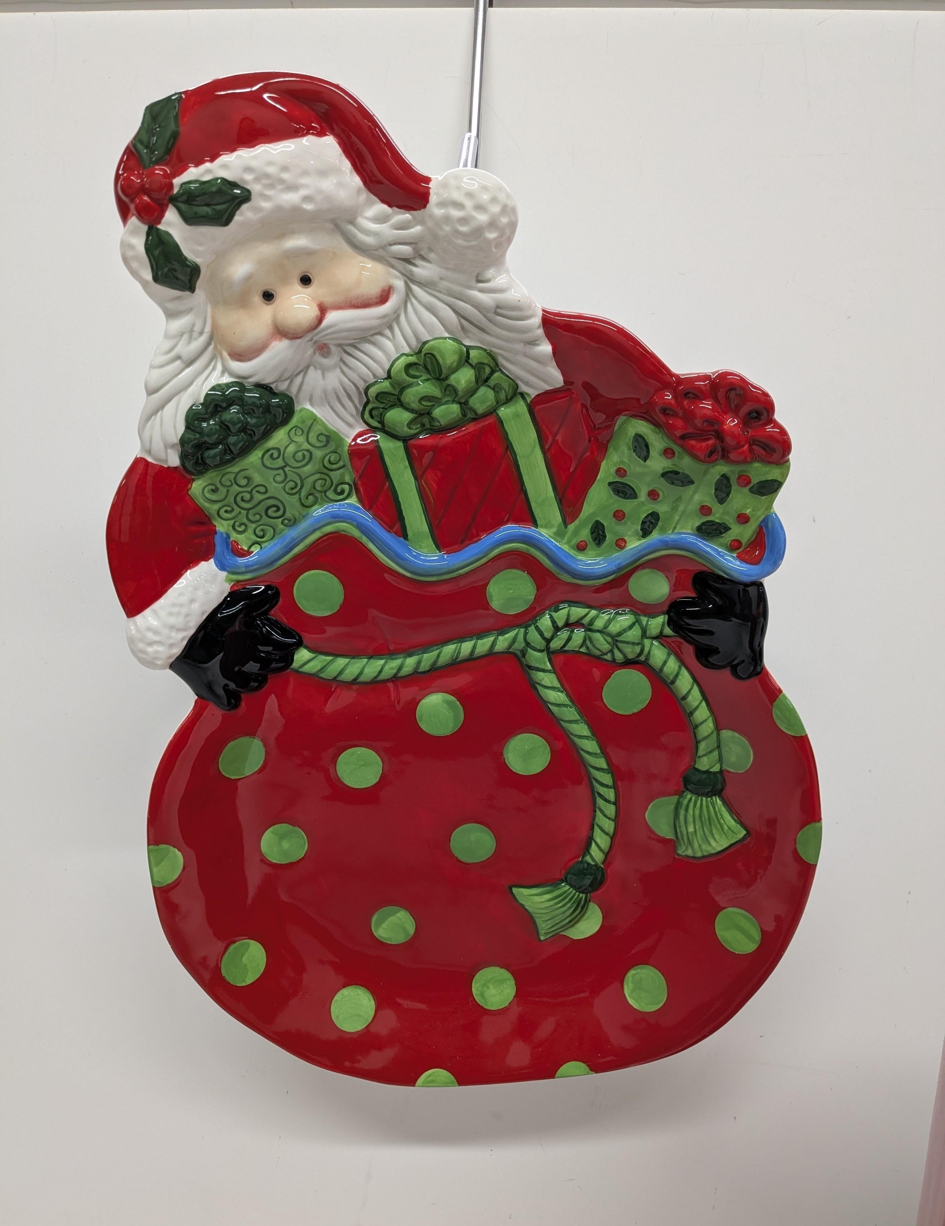 Fitz and Floyd Kringle Santa Platter with Box