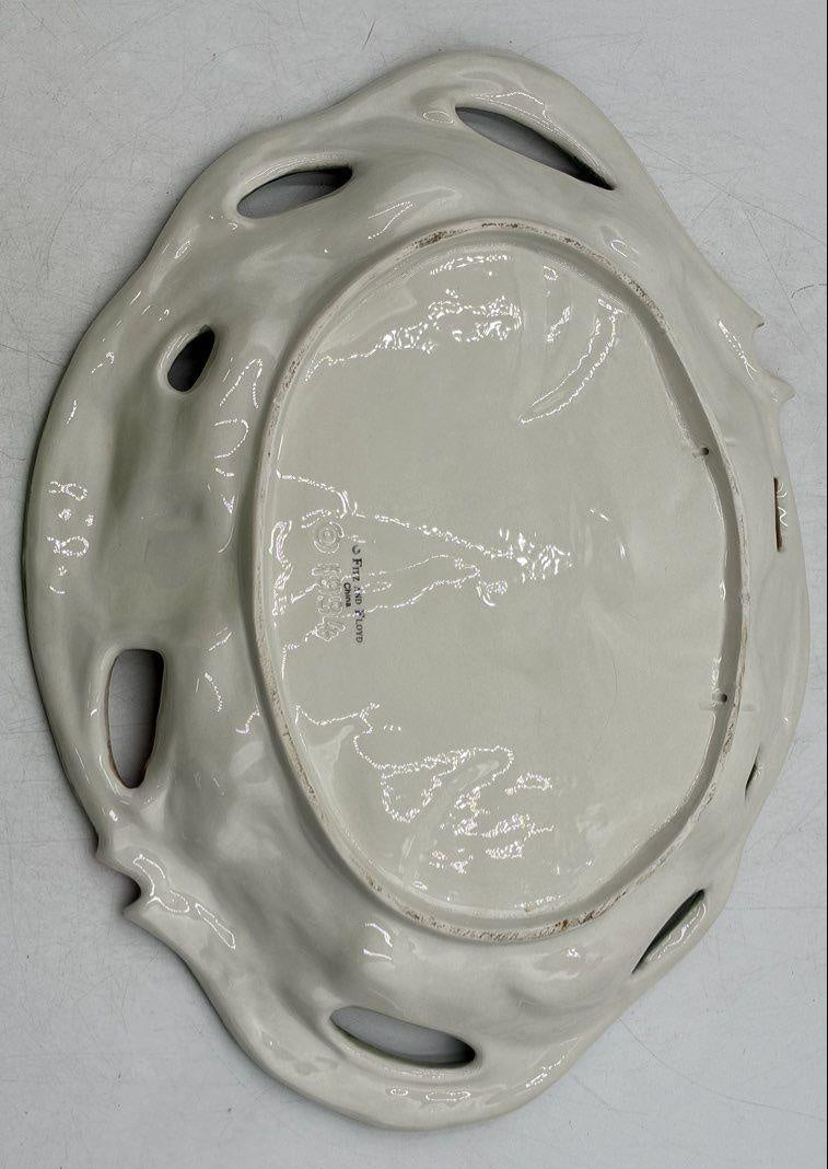 Fitz and Floyd Tulip Floral Ceramic Oval Serving Platter 17 in. Vintage 1994