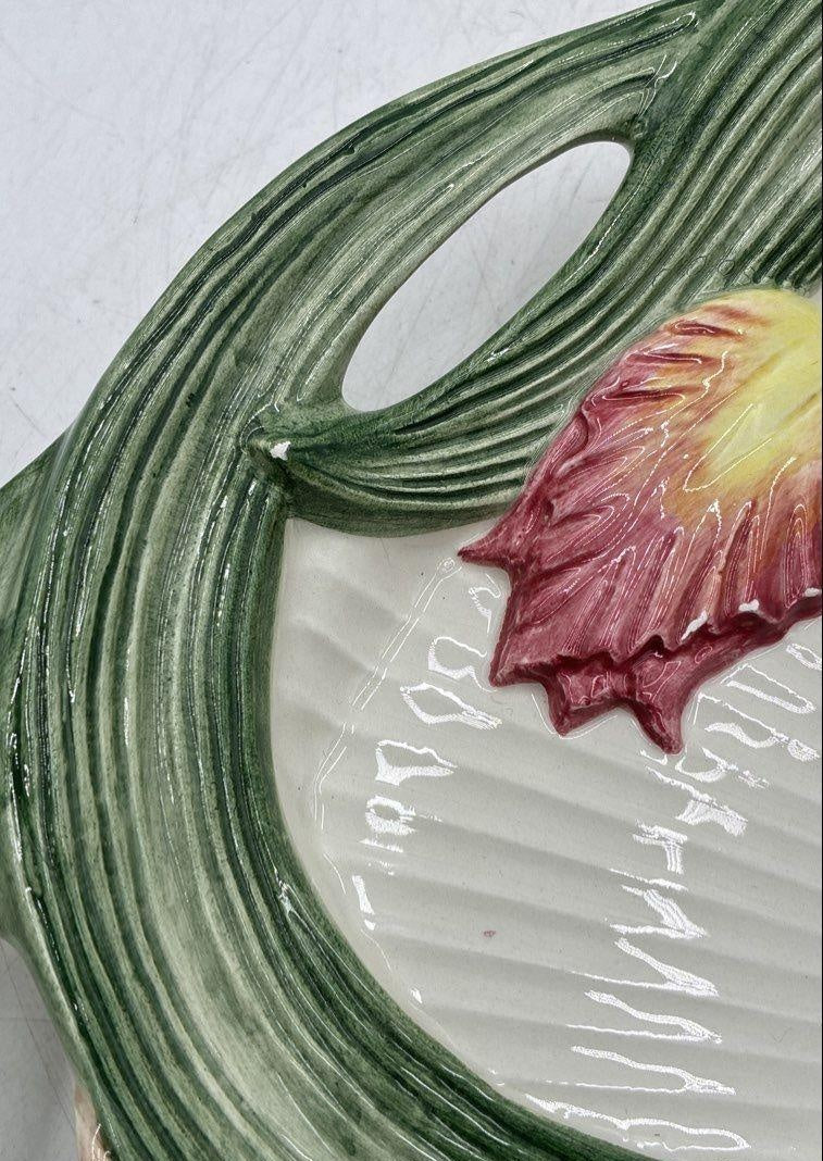 Fitz and Floyd Tulip Floral Ceramic Oval Serving Platter 17 in. Vintage 1994