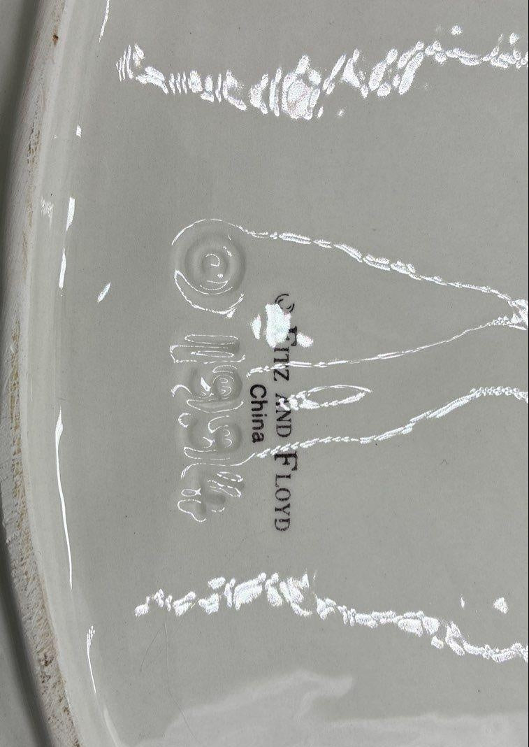 Fitz and Floyd Tulip Floral Ceramic Oval Serving Platter 17 in. Vintage 1994